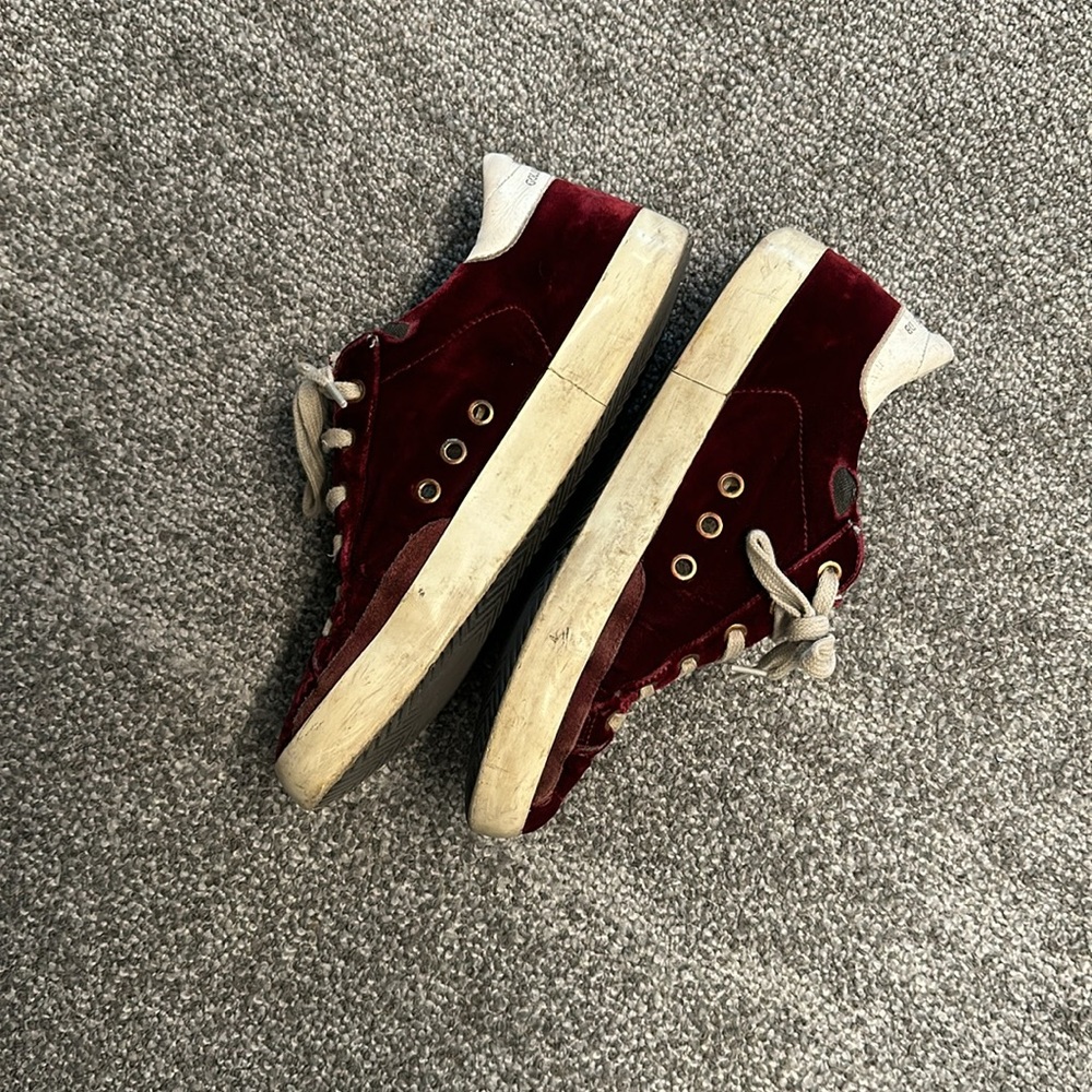 Golden Goose Super-Star distressed leather-trimmed velvet sneakers - Picture 7 of 9